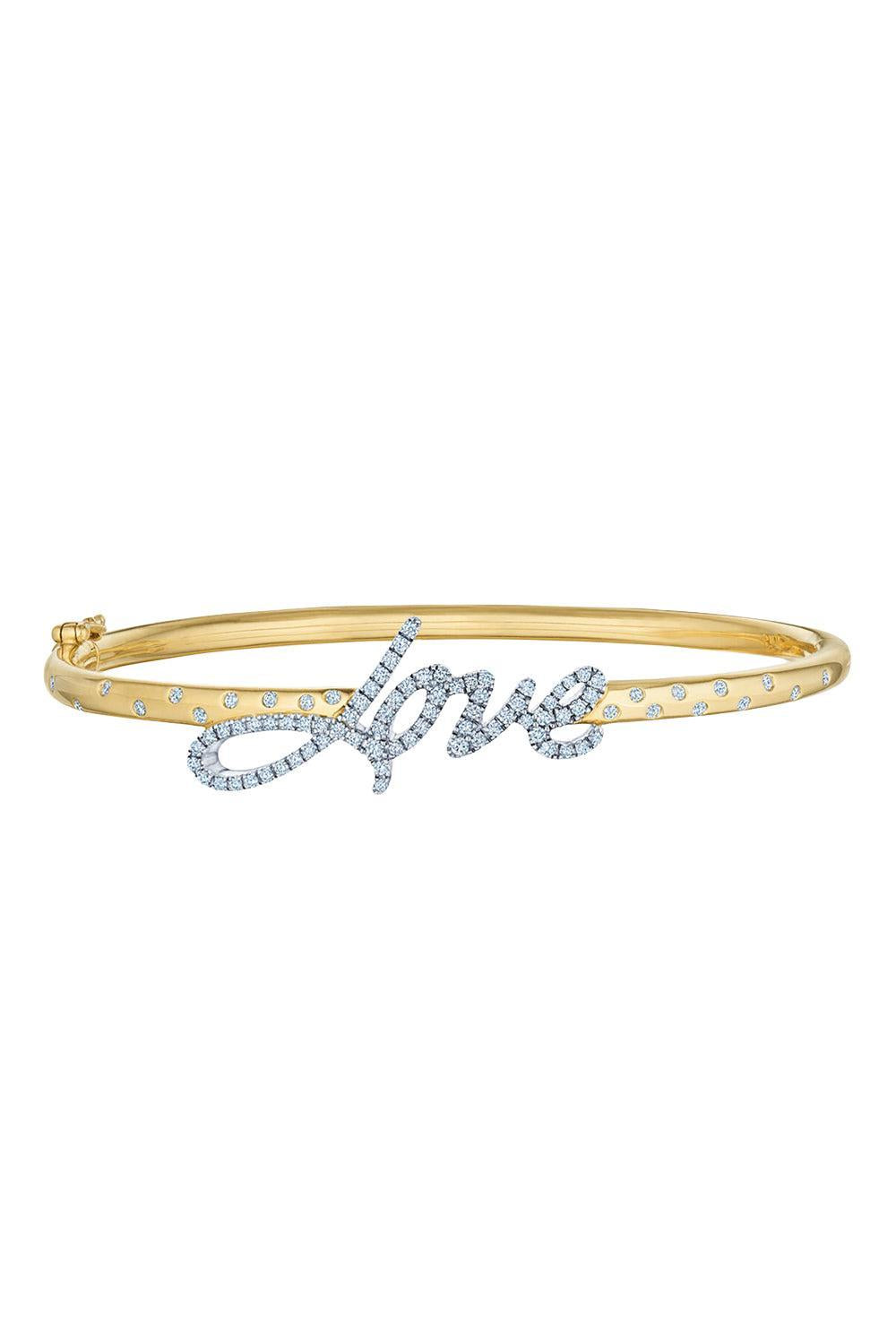 Diamond Love Bangle Bracelet-YELLOW GOLD-JEWELRYFINE JEWELBRACELET O-KWIAT