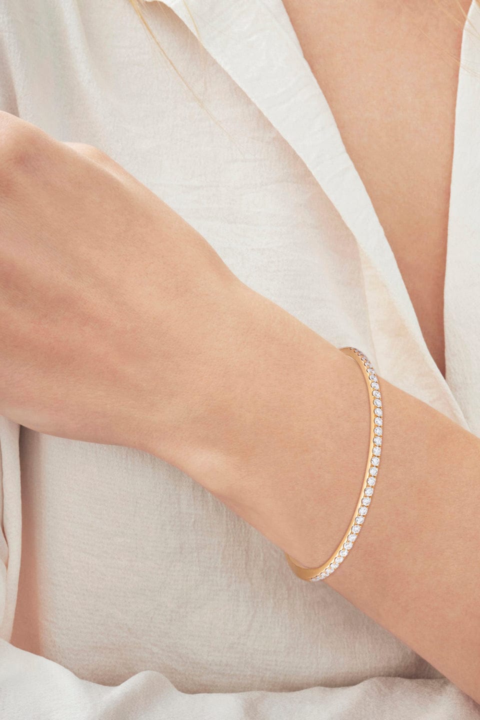 KWIAT-Diamond Stackable Bangle - 3.20mm-YELLOW GOLD