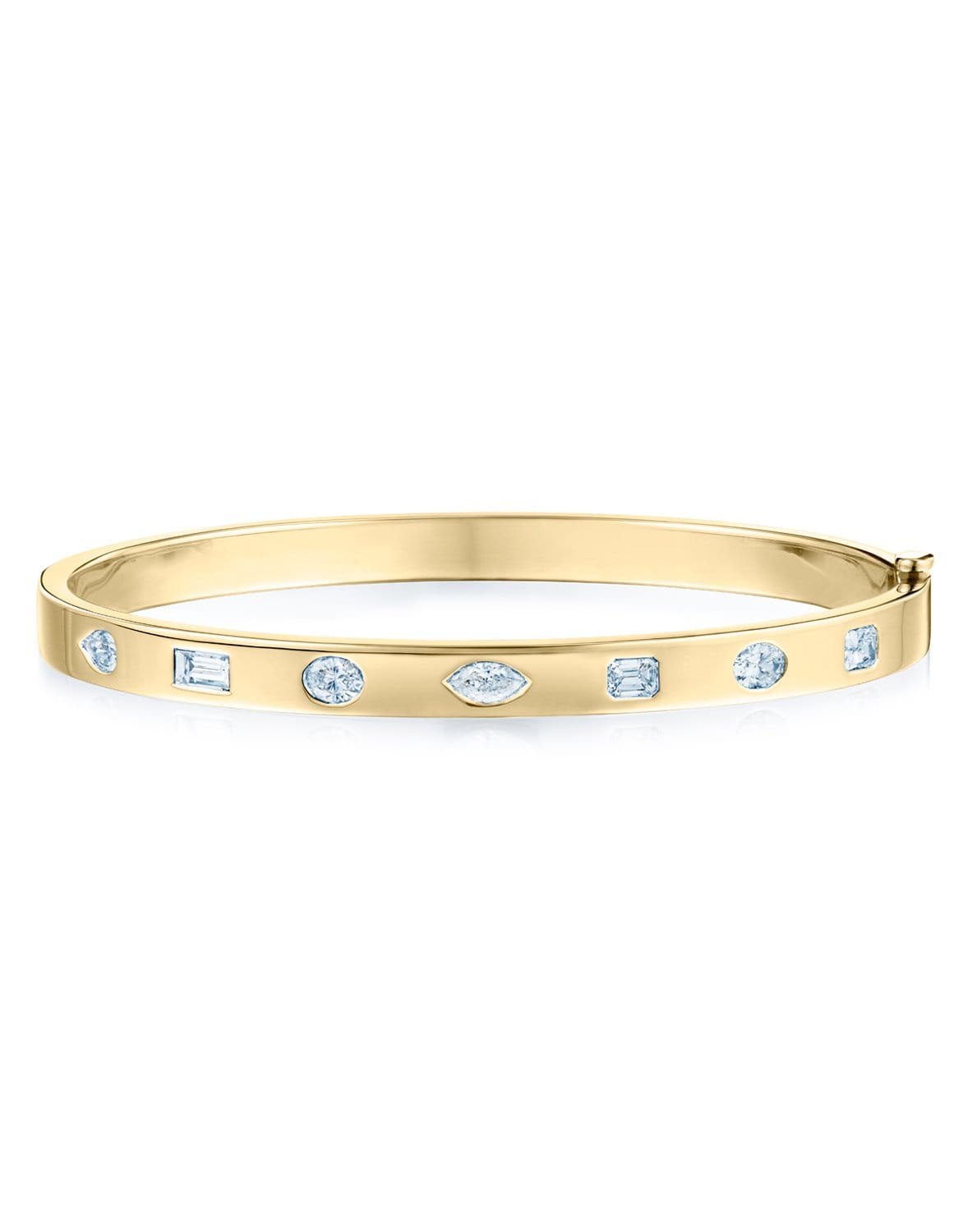 KWIAT-Fancy Shape Diamond Stack Bangle-YELLOW GOLD