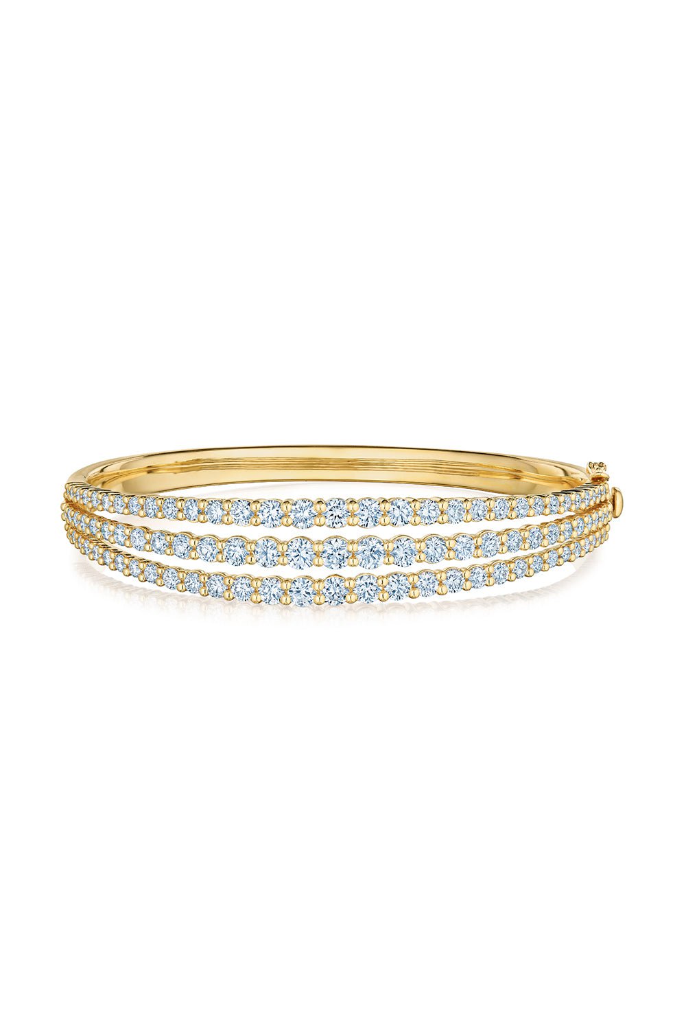 KWIAT-Lyric 3 Row Diamond Bangle-YELLOW GOLD