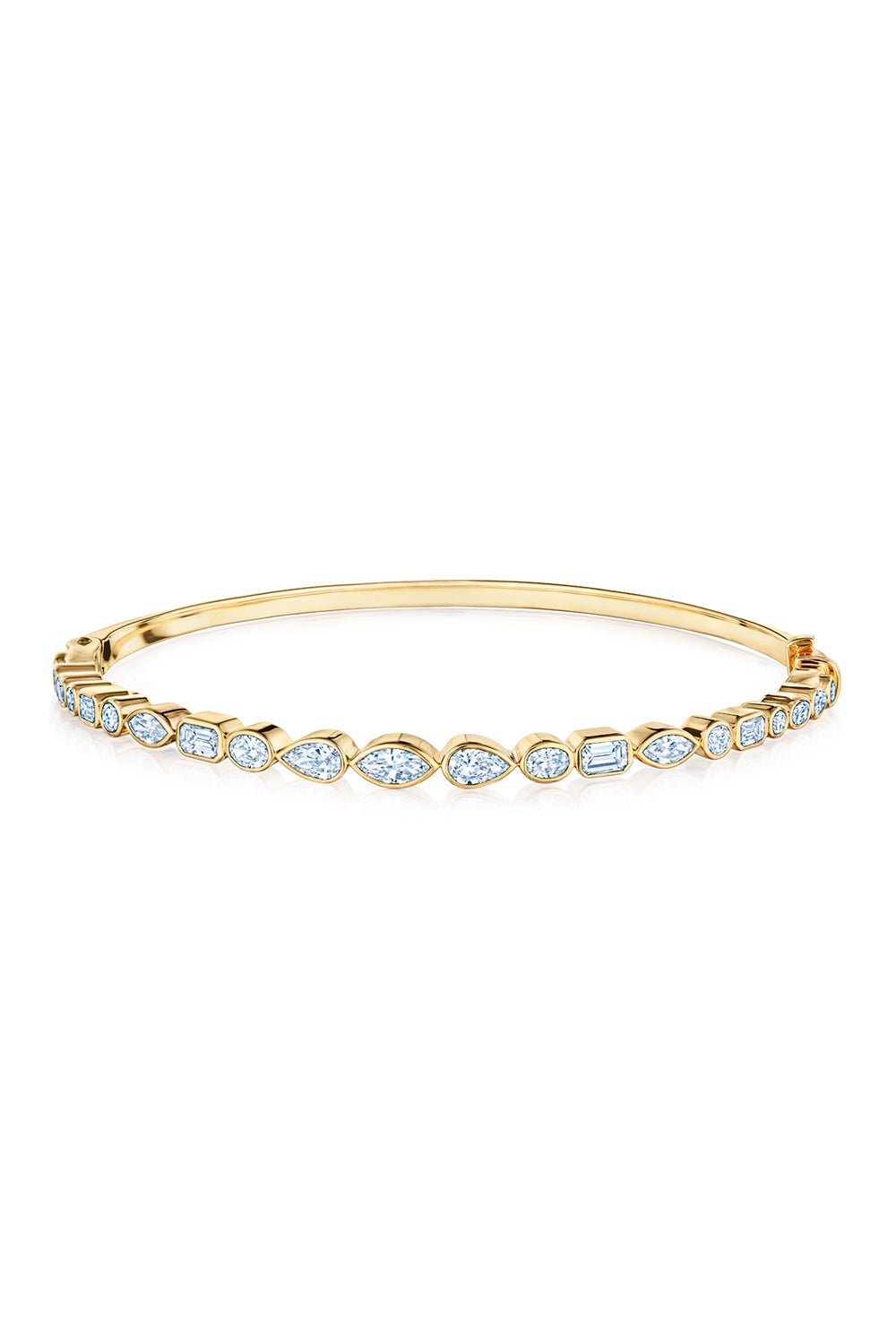 KWIAT-Mixed Diamond Bangle-YELLOW GOLD
