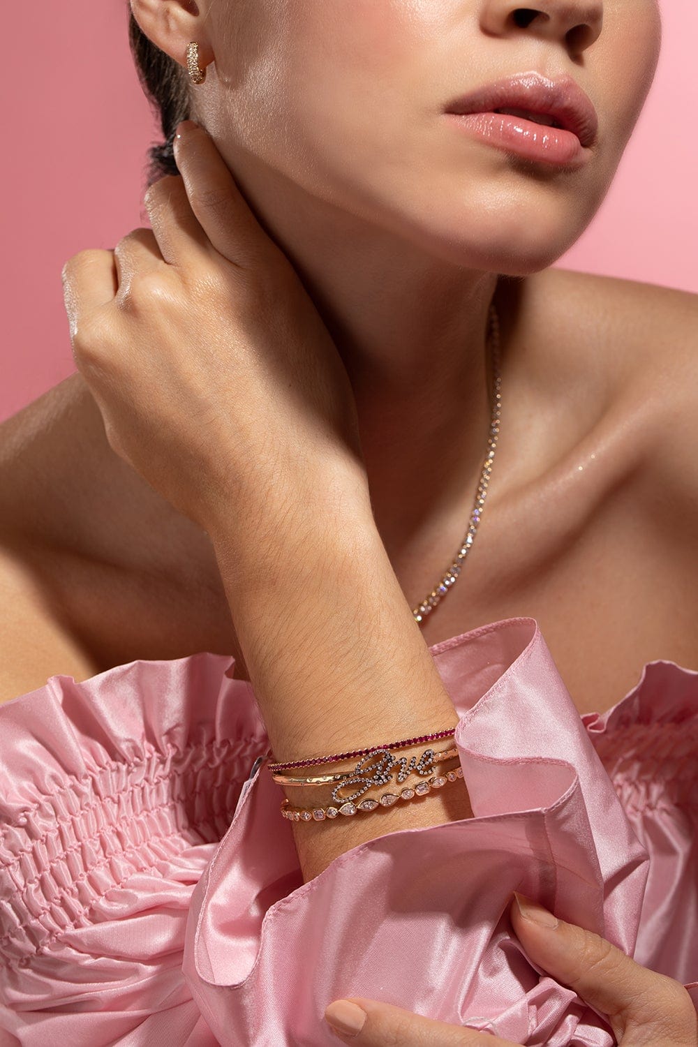 KWIAT-Mixed Shape Diamond Bangle-YELLOW GOLD
