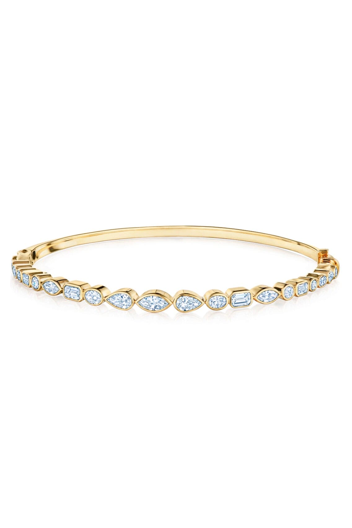 KWIAT-Mixed Shape Diamond Bangle-YELLOW GOLD
