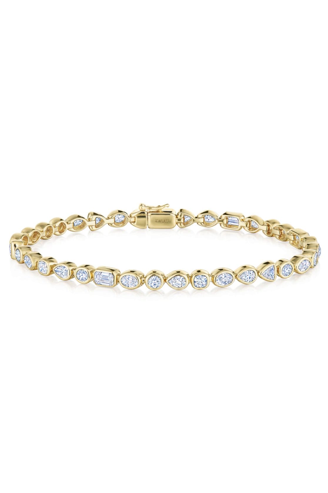 KWIAT-Portofino Mixed Shape Diamond Line Bracelet-YELLOW GOLD