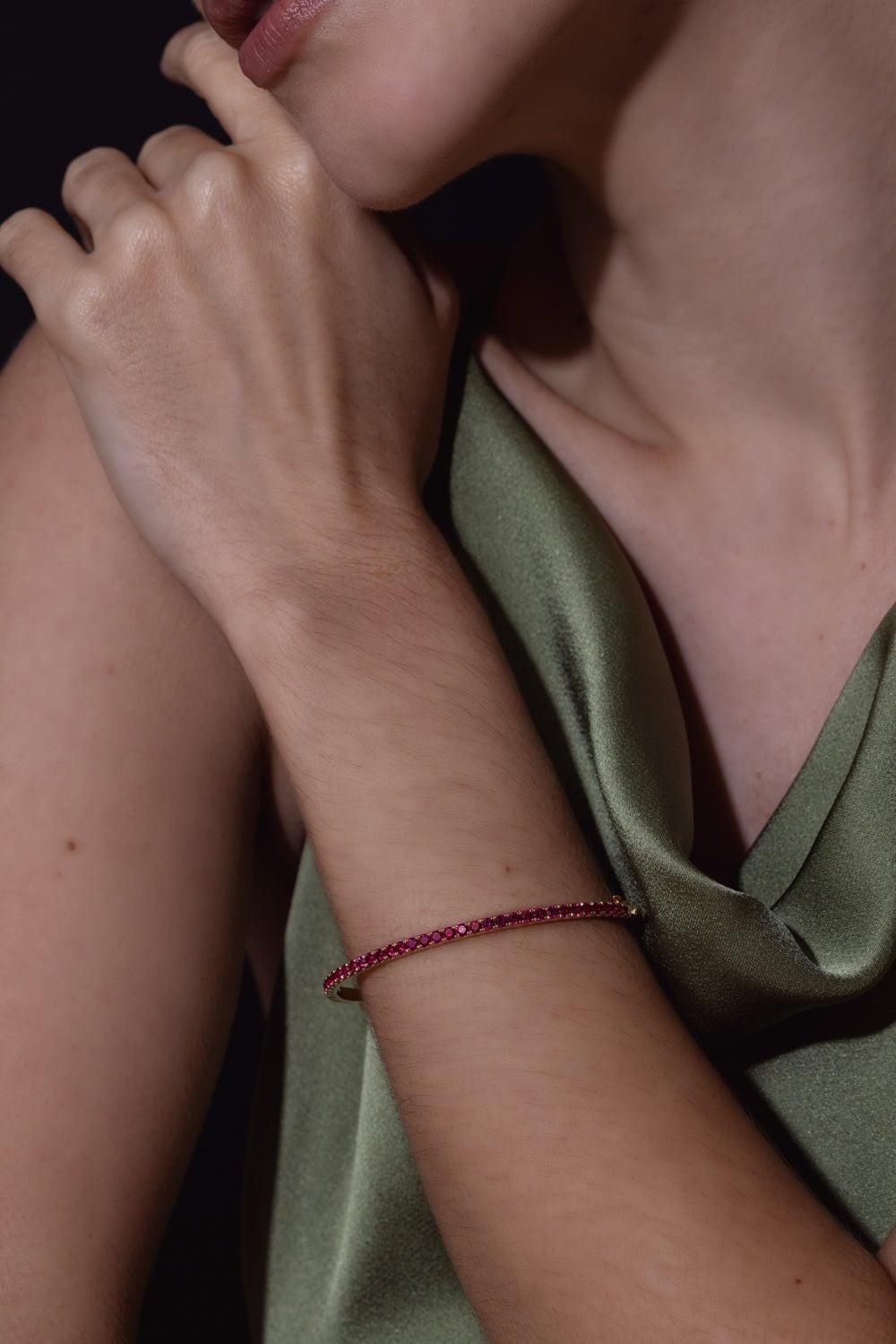 KWIAT-Ruby Bangle Bracelet-YELLOW GOLD