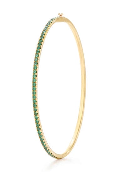 KWIAT-Stackable Slim Tsavorite Bangle-YELLOW GOLD