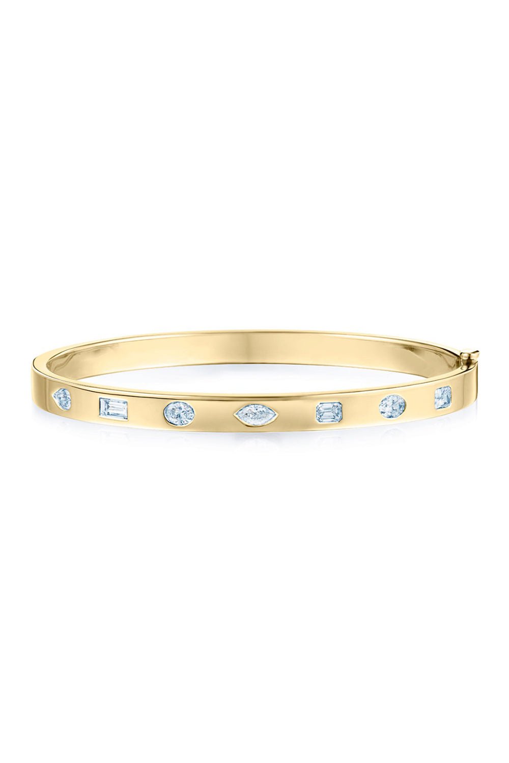 KWIAT-Starry Night Fancy Shape Diamond Slim Bangle-YELLOW GOLD
