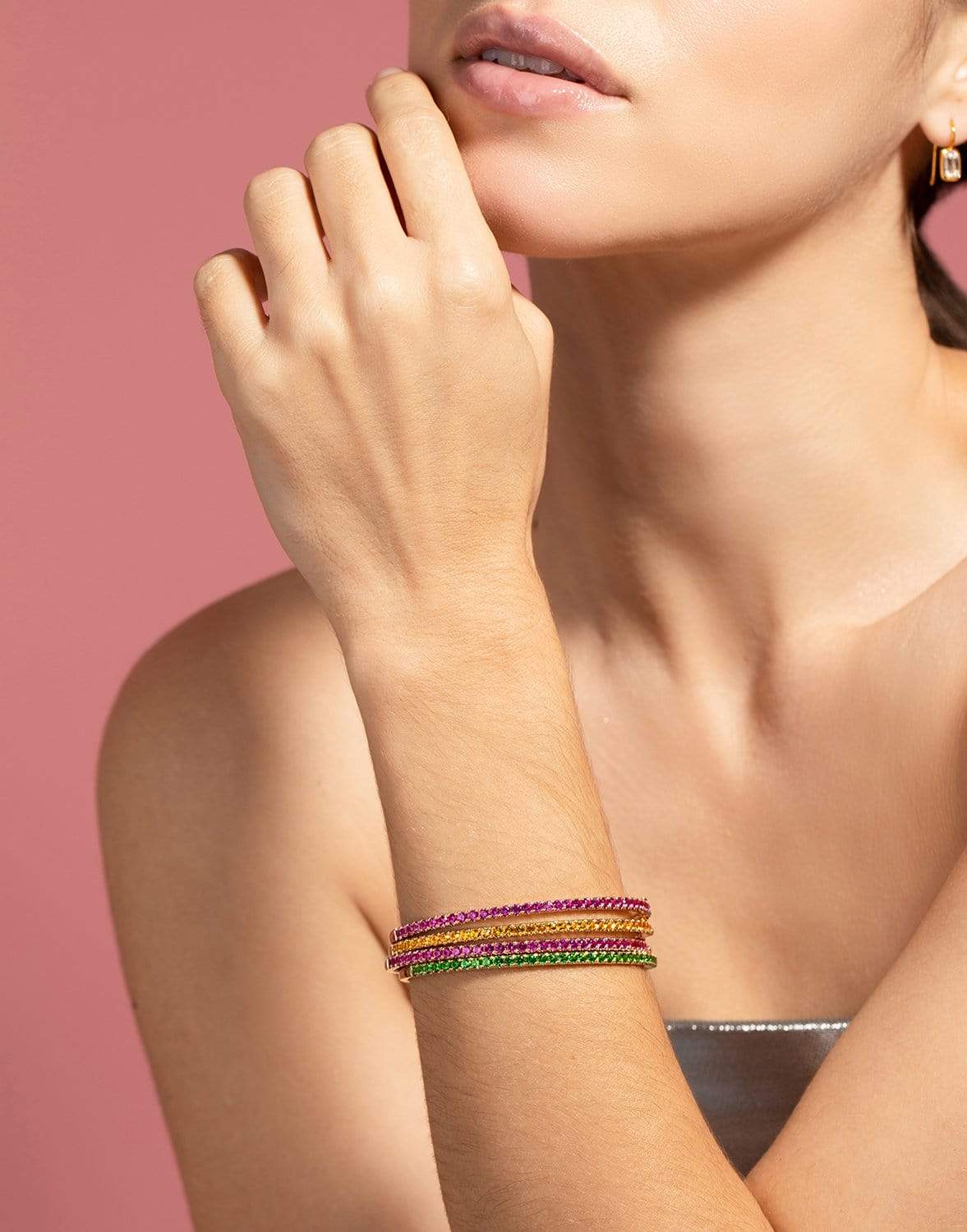 KWIAT-Tsavorite Stackable Bangle-YELLOW GOLD
