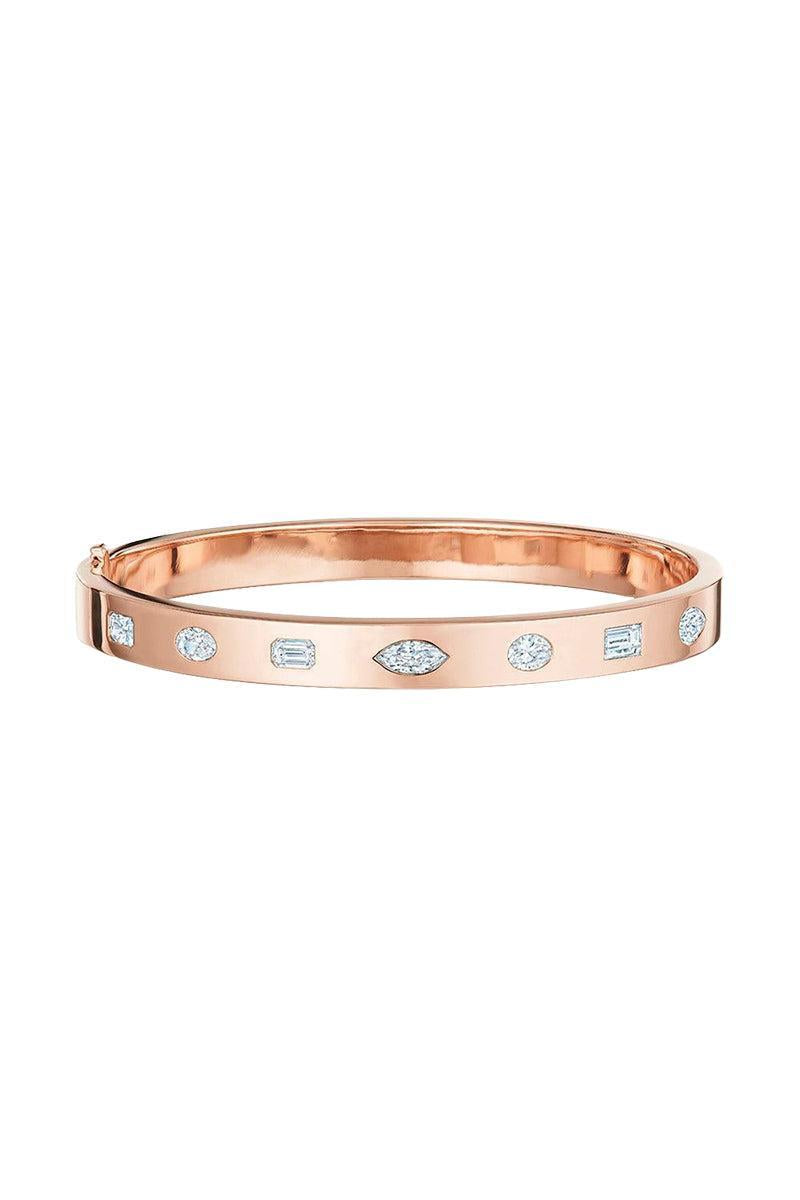 Fancy Shape Diamond Stackable Bangle Bracelet-ROSE GOLD-JEWELRYFINE JEWELBRACELET O-KWIAT