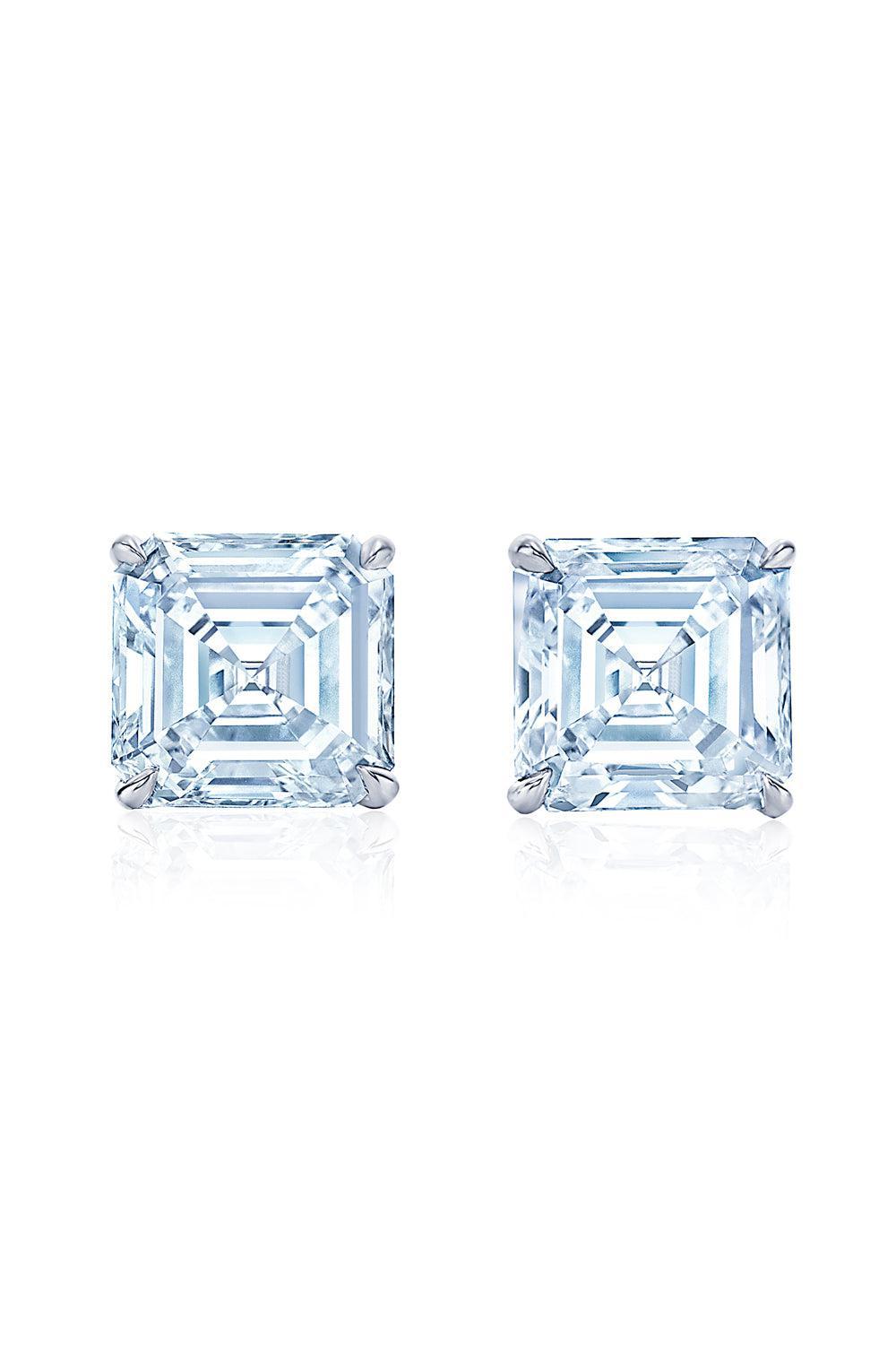 Asscher Cut Diamond Stud Earrings-PLAT-JEWELRYFINE JEWELEARRING-KWIAT