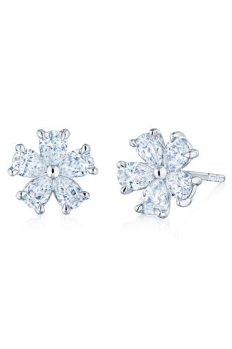 KWIAT-Cluster Floral Diamond Stud Earrings-PLAT