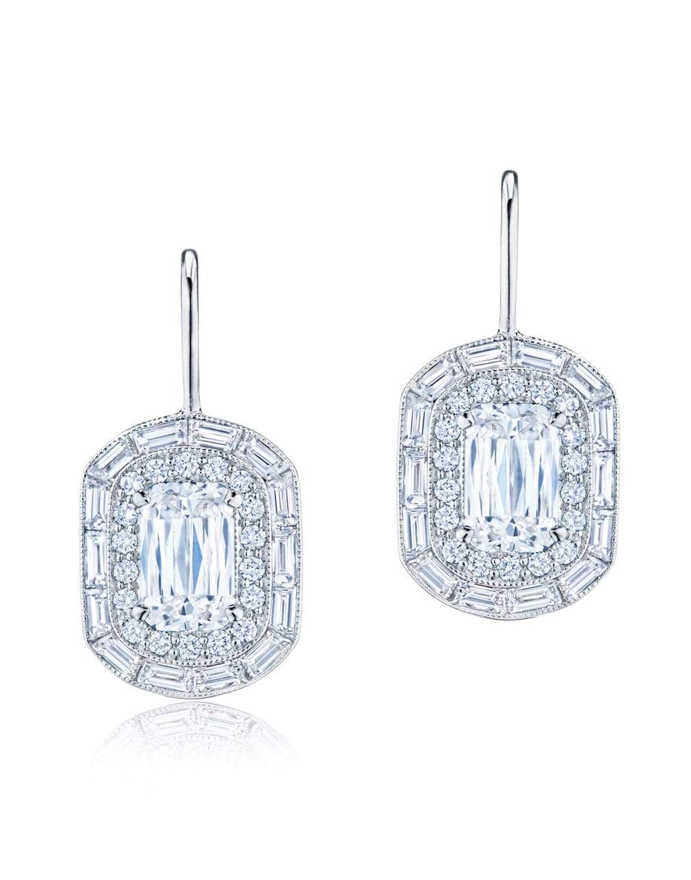 KWIAT-Ashoka Diamond Double Halo Earrings-PLATINUM