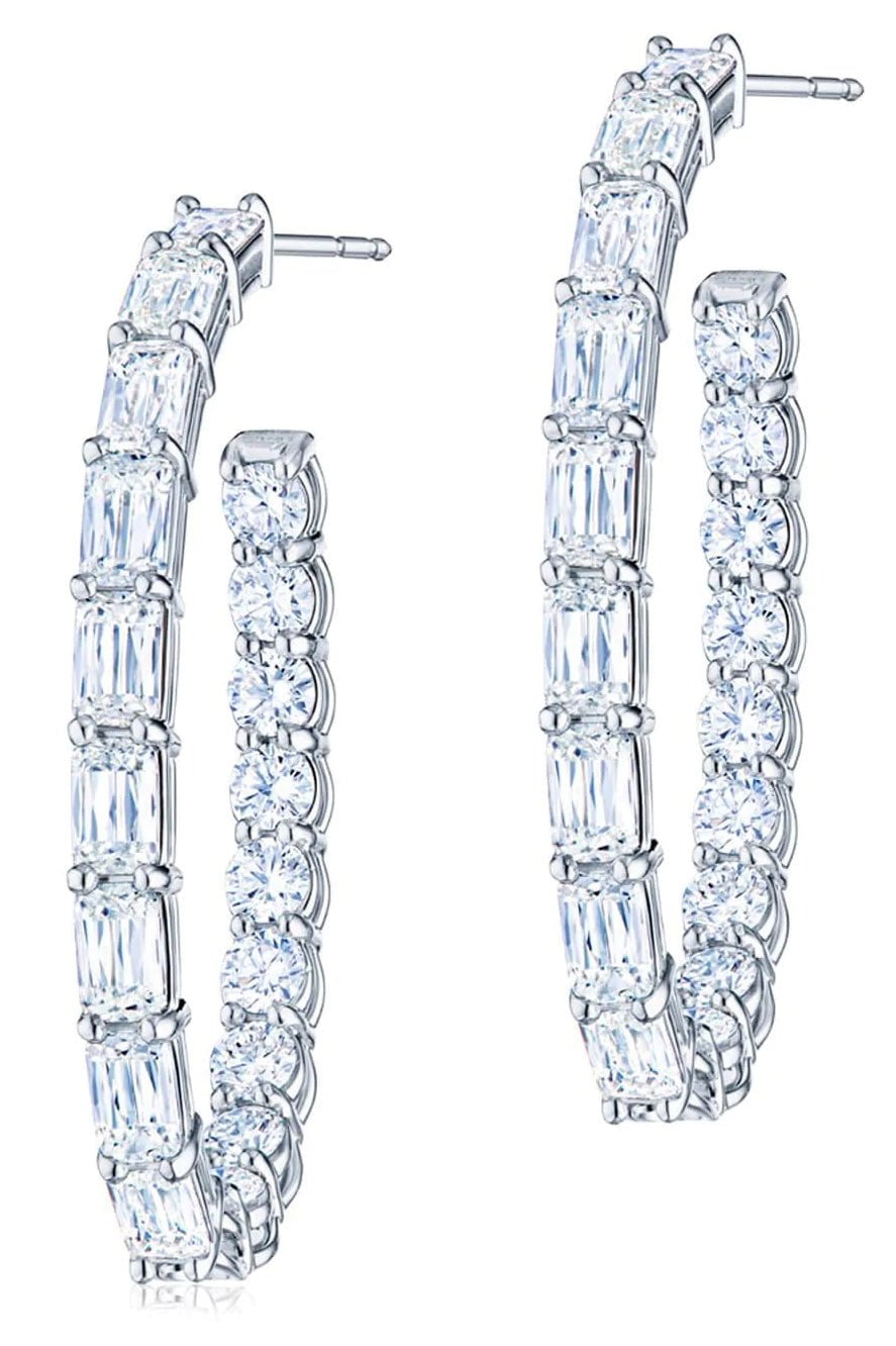 KWIAT-Ashoka Diamond Hoops 6.99ctw-PLATINUM