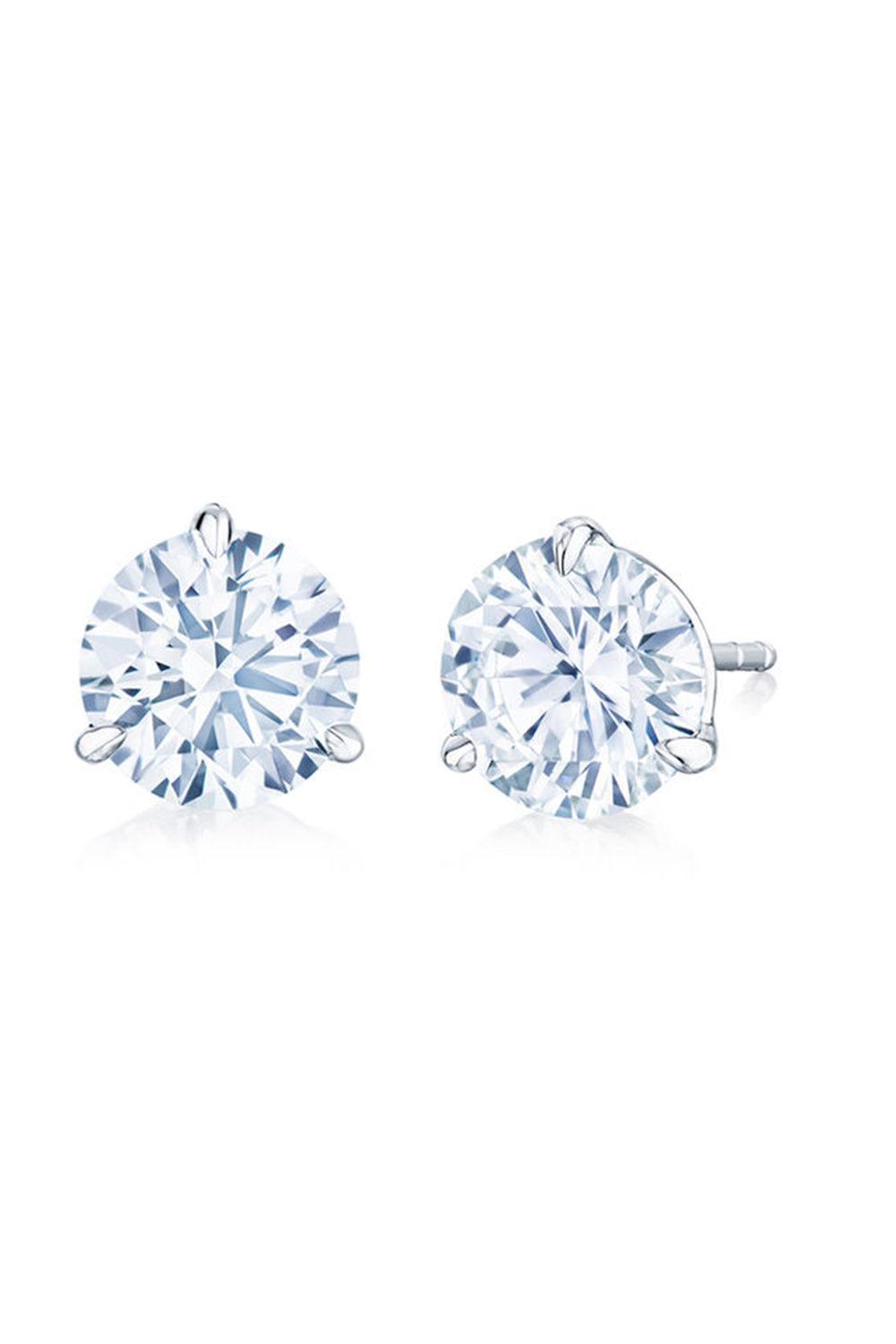 Round Diamond Stud Earrings-PLATINUM-JEWELRYFINE JEWELEARRING-KWIAT
