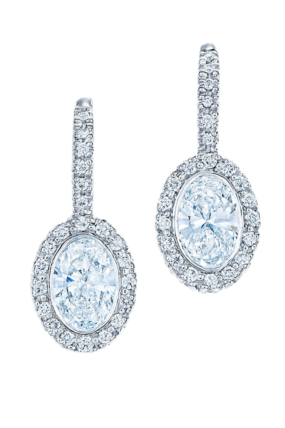 KWIAT-Silhouette Bezel Set Oval Drop Earrings-PLATINUM