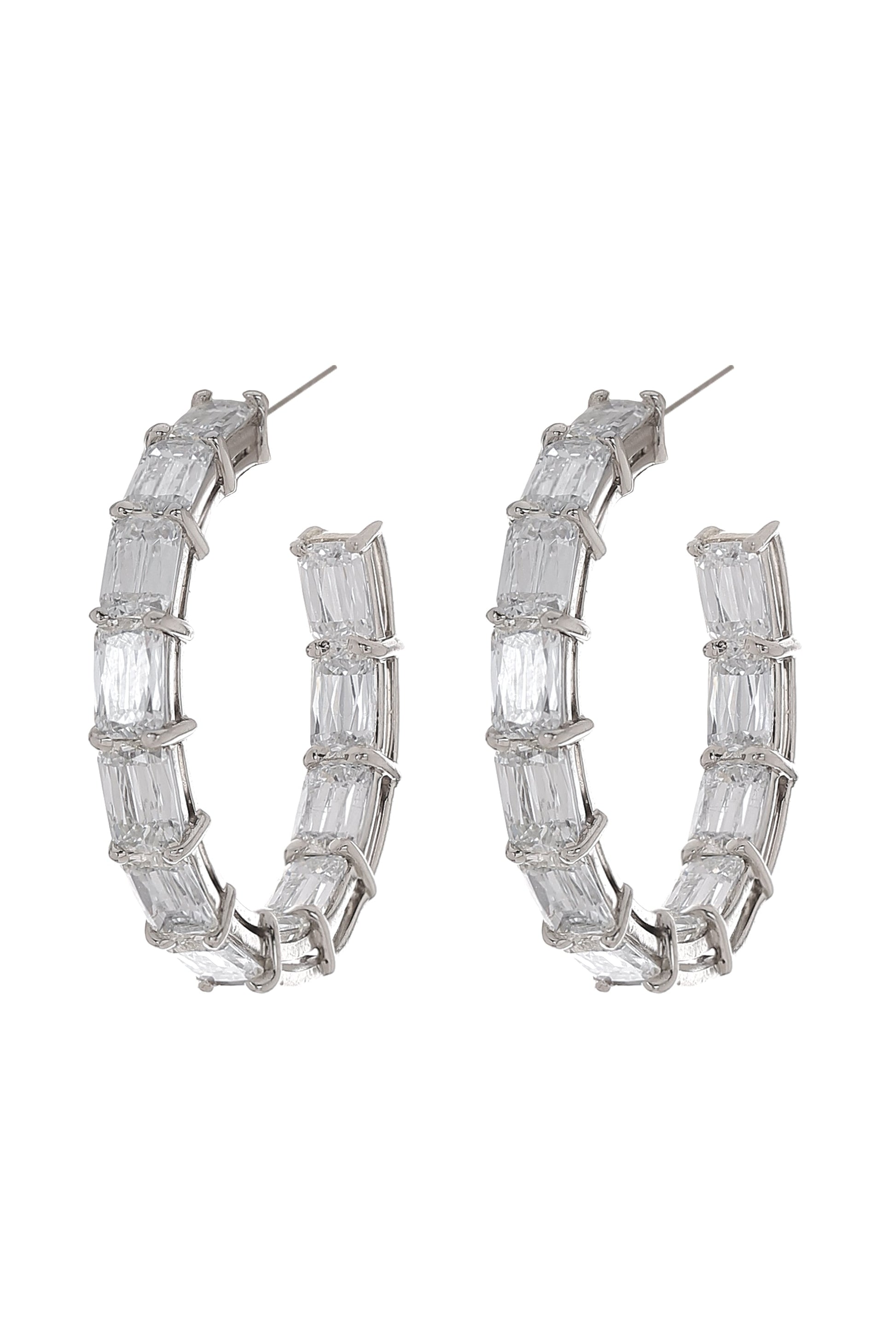 KWIAT-Small Diamond Hoop Earrings-PLATINUM