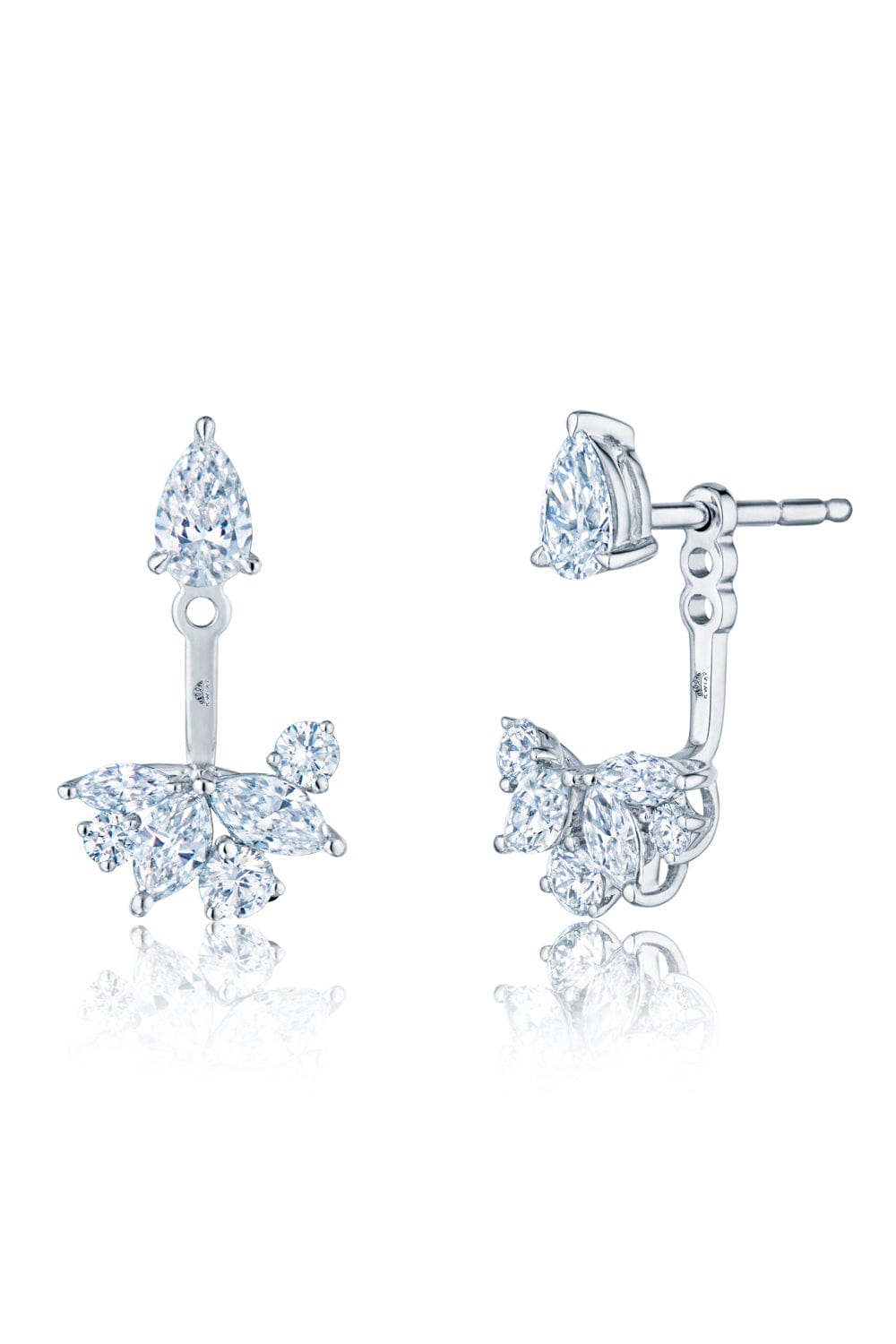 KWIAT-American Beauty Pear Stud Earrings-WHITE GOLD