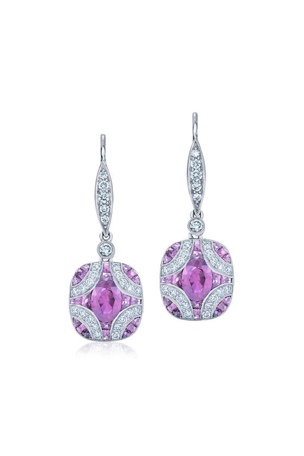 KWIAT-Argyle Amethyst Diamond Earrings-WHITE GOLD