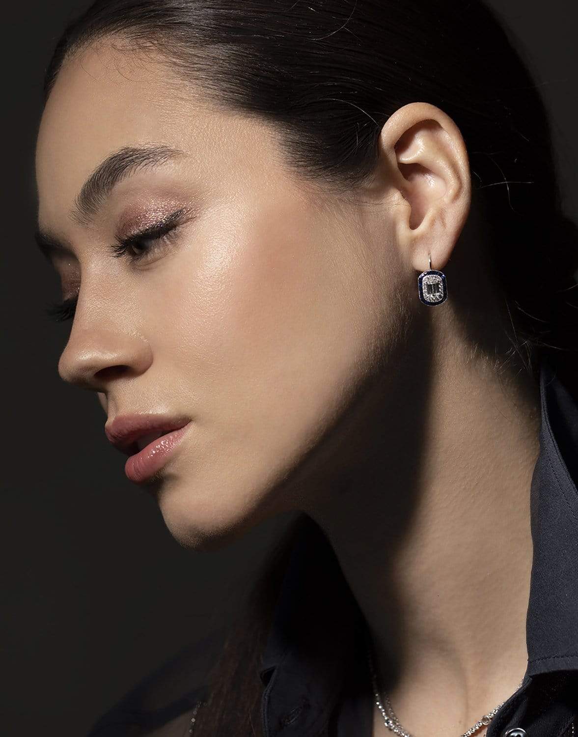 KWIAT-Ashoka Diamond and Sapphire Halo Earrings-WHITE GOLD