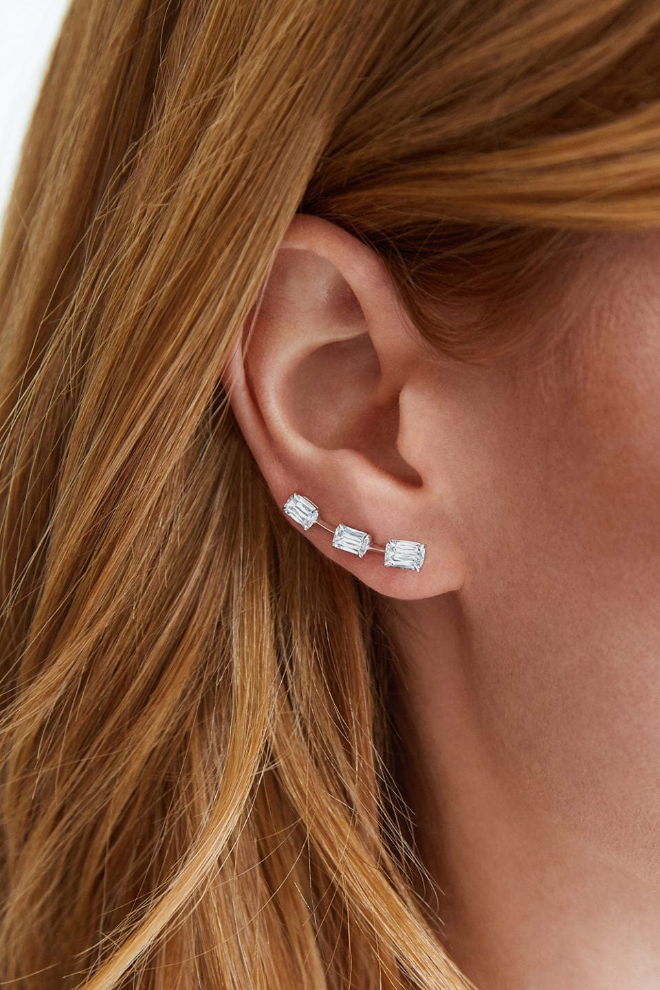 KWIAT-Ashoka Diamond Ear Climbers-WHITE GOLD