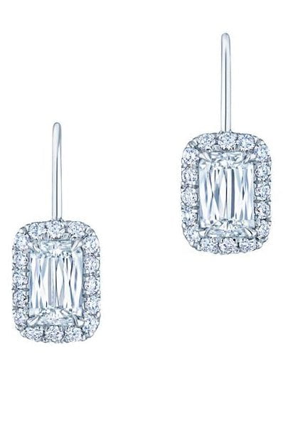 KWIAT-Ashoka Prong Set Silhouette Diamond Earrings-WHITE GOLD