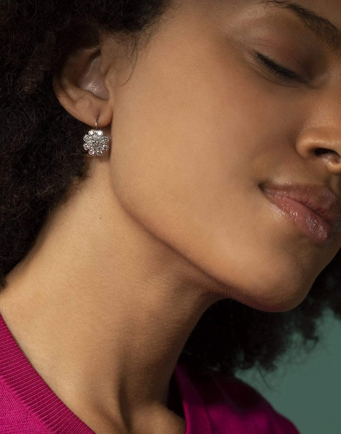 KWIAT-Cluster Double Halo Diamond Earrings-WHITE GOLD