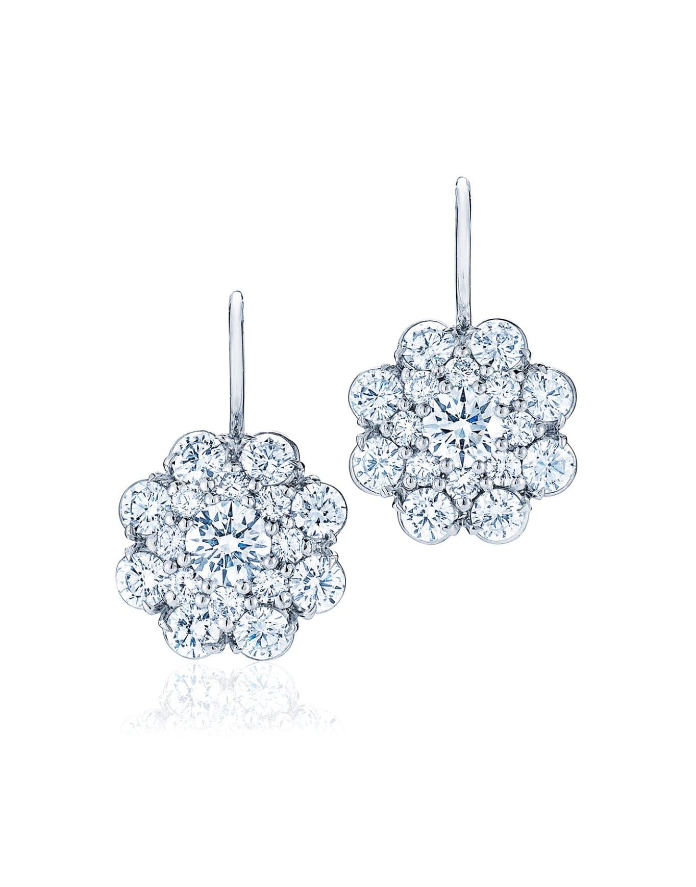 KWIAT-Cluster Double Halo Diamond Earrings-WHITE GOLD