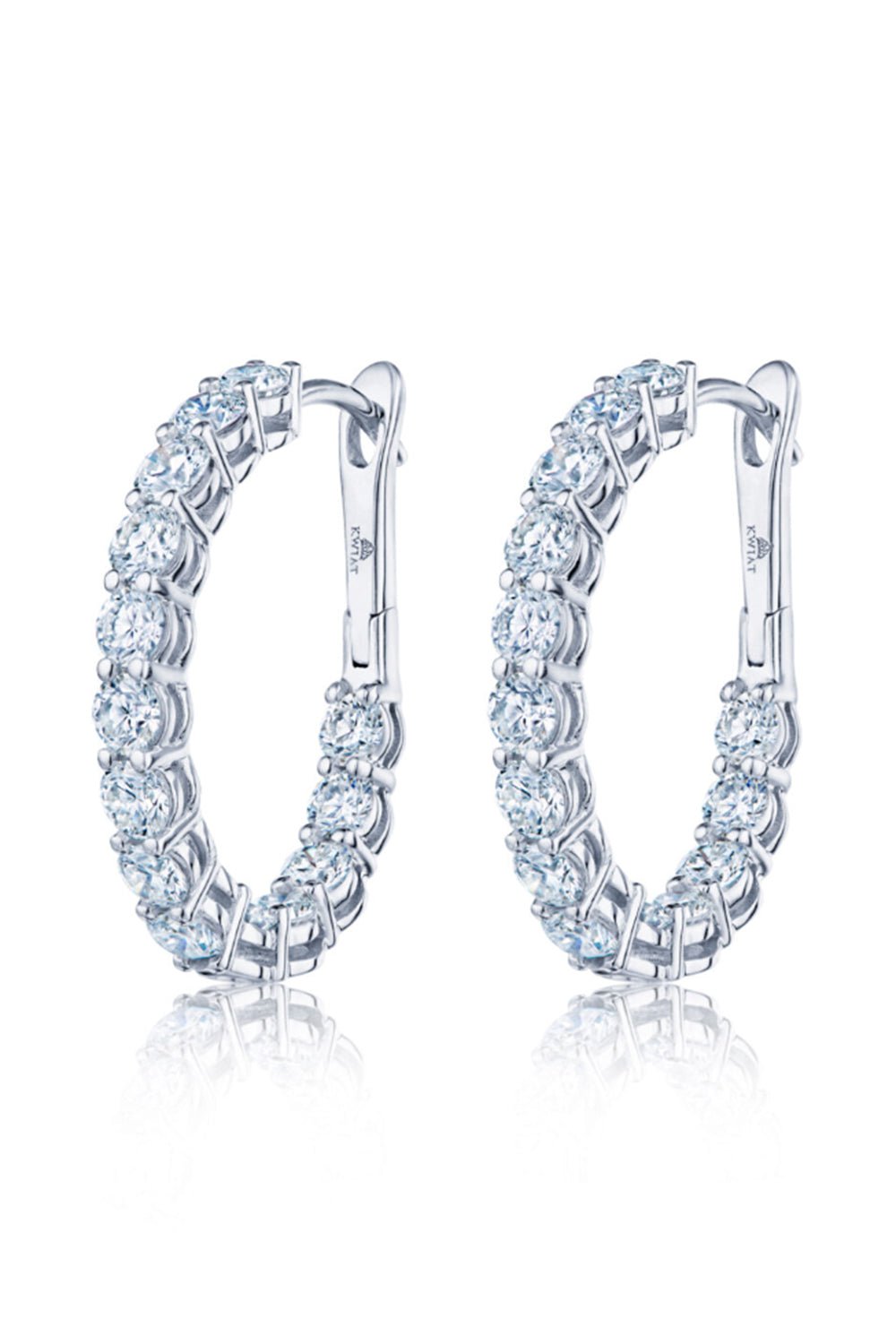 KWIAT-Diamond Hoop Earrings-WHITE GOLD