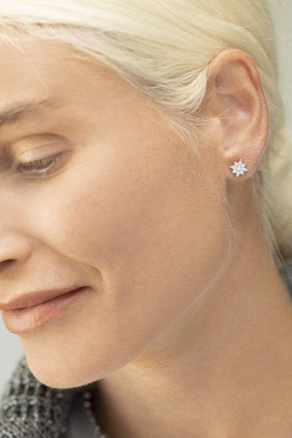 KWIAT-Diamond Star Petite Stud Earrings-WHITE GOLD