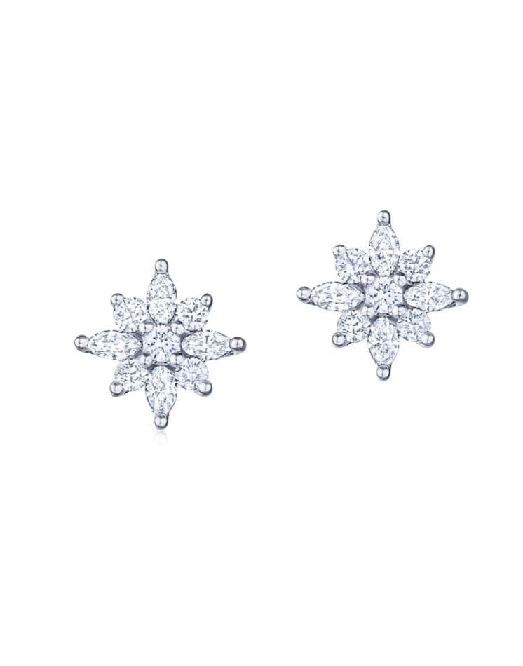 KWIAT-Diamond Star Petite Stud Earrings-WHITE GOLD