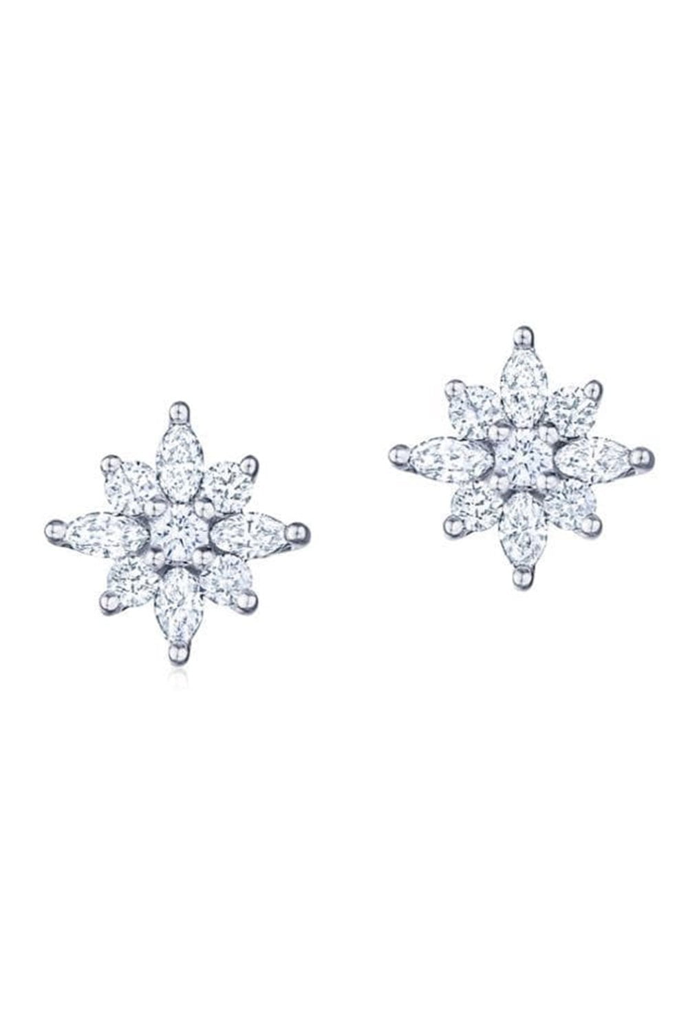 KWIAT-Diamond Star Petite Stud Earrings-WHITE GOLD