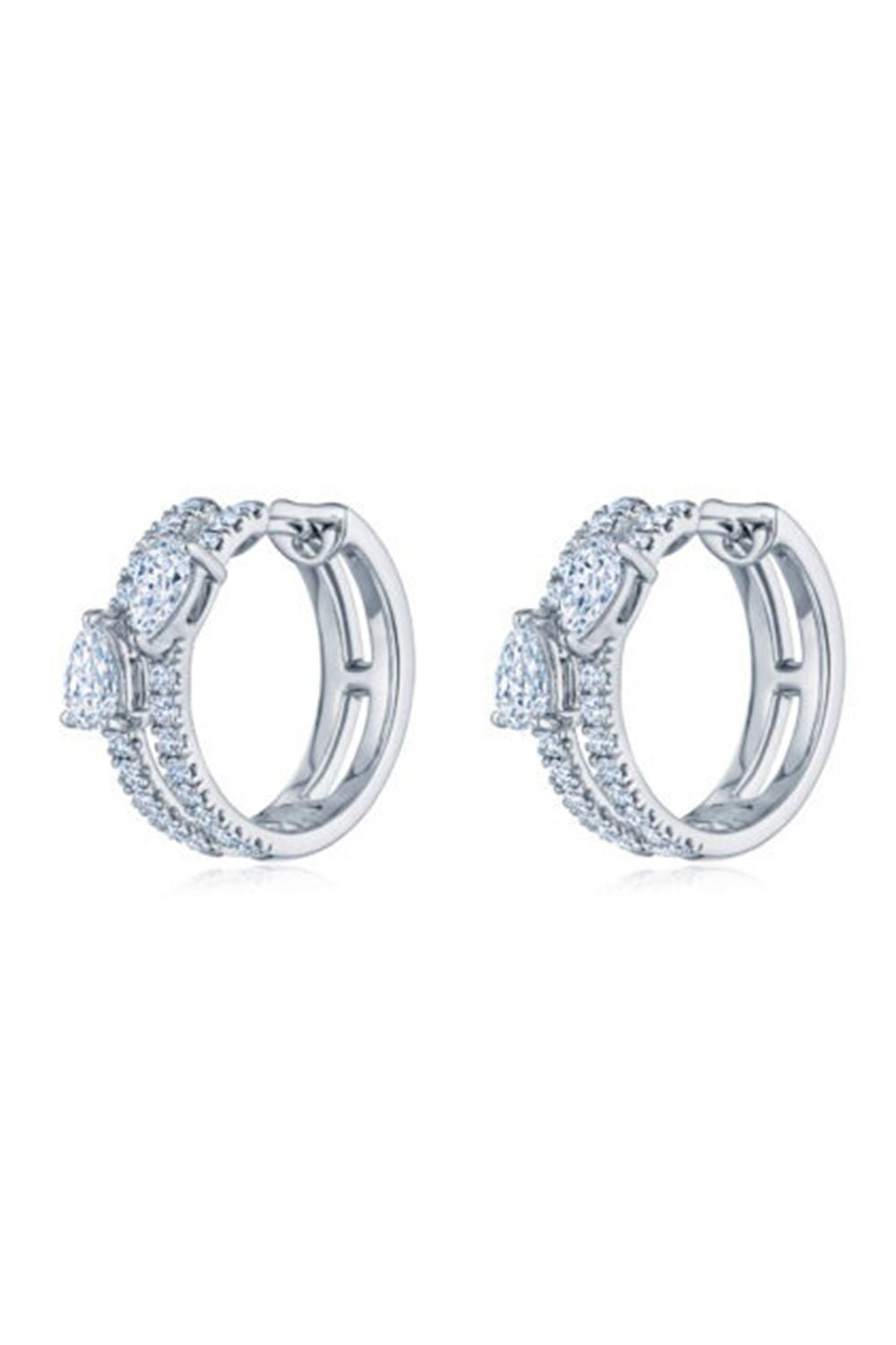 KWIAT-Duet Diamond Huggies-WHITE GOLD