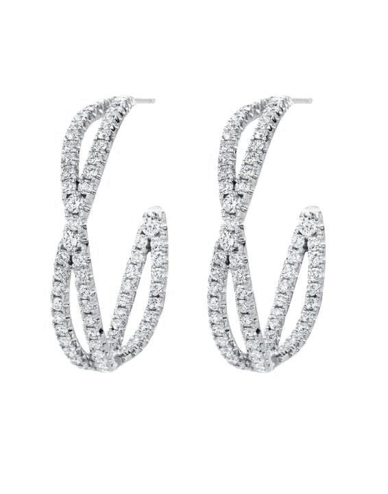 KWIAT-Fidelity Diamond Petite Hoop Earrings-WHITE GOLD