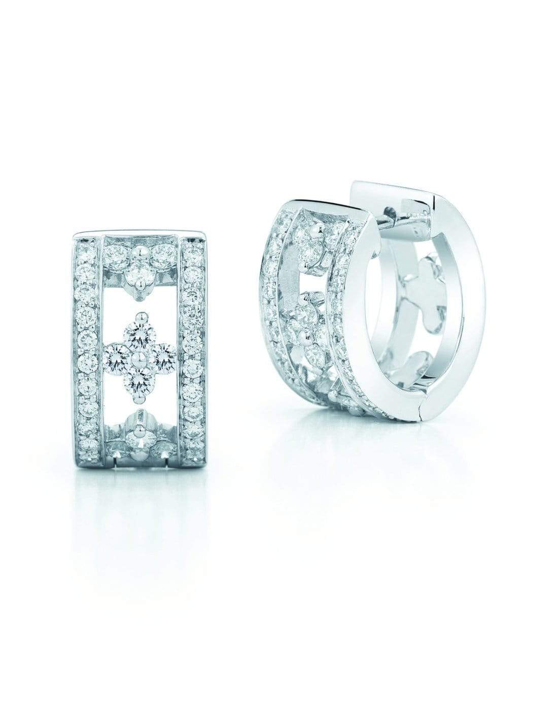 KWIAT-Jasmine Diamond Huggie Earrings-WHITE GOLD
