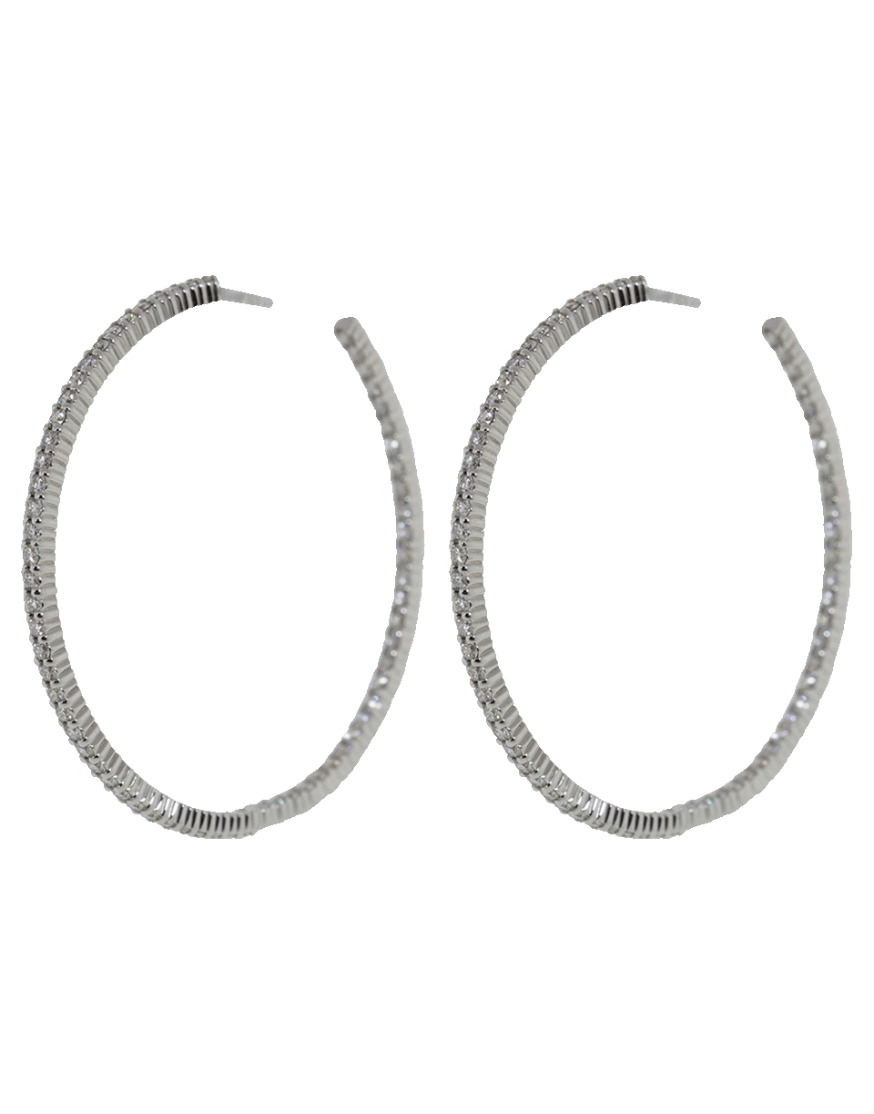 KWIAT-Large Diamond Hoop Earrings-WHITE GOLD