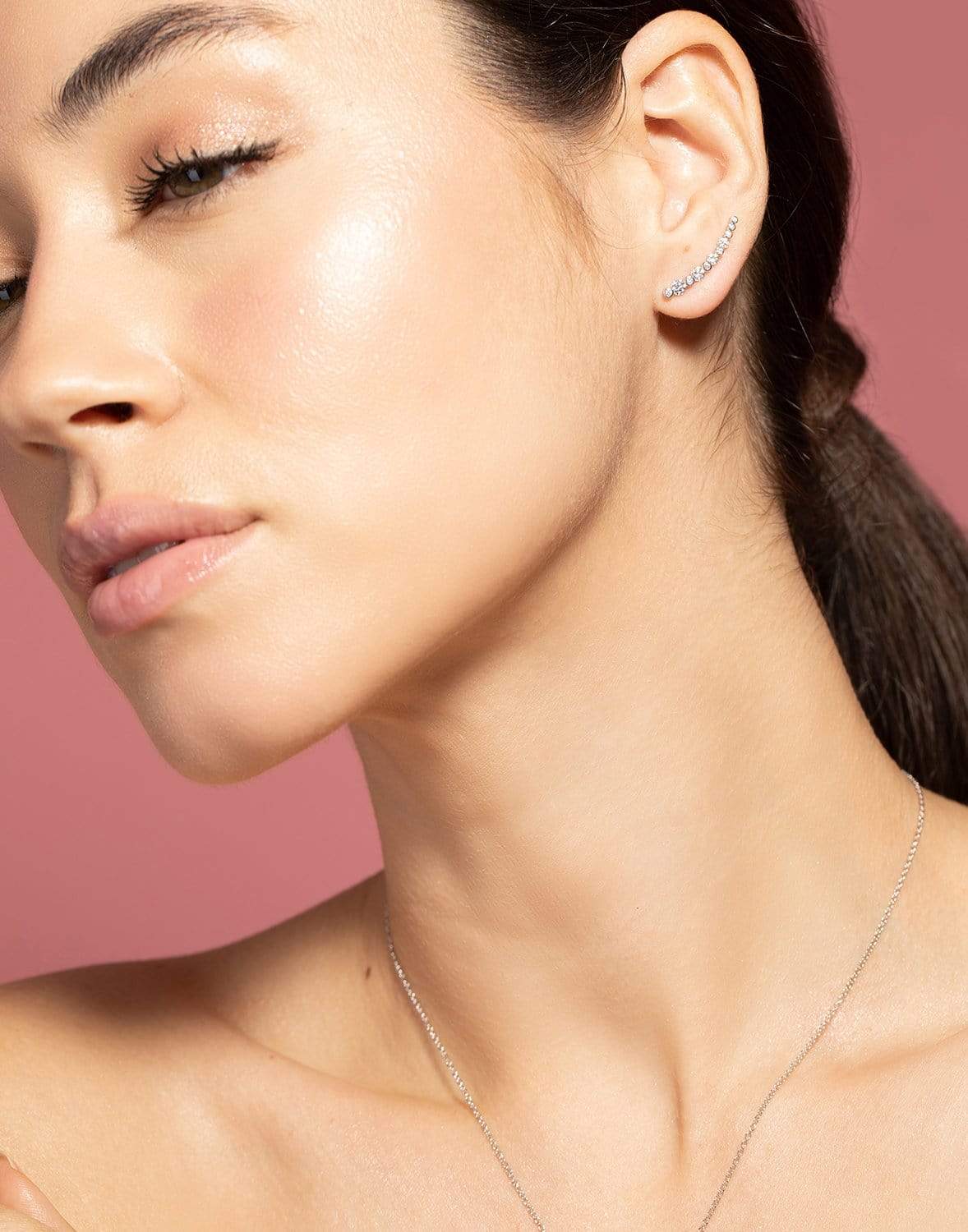 KWIAT-Lyric Diamond Ear Climbers-WHITE GOLD