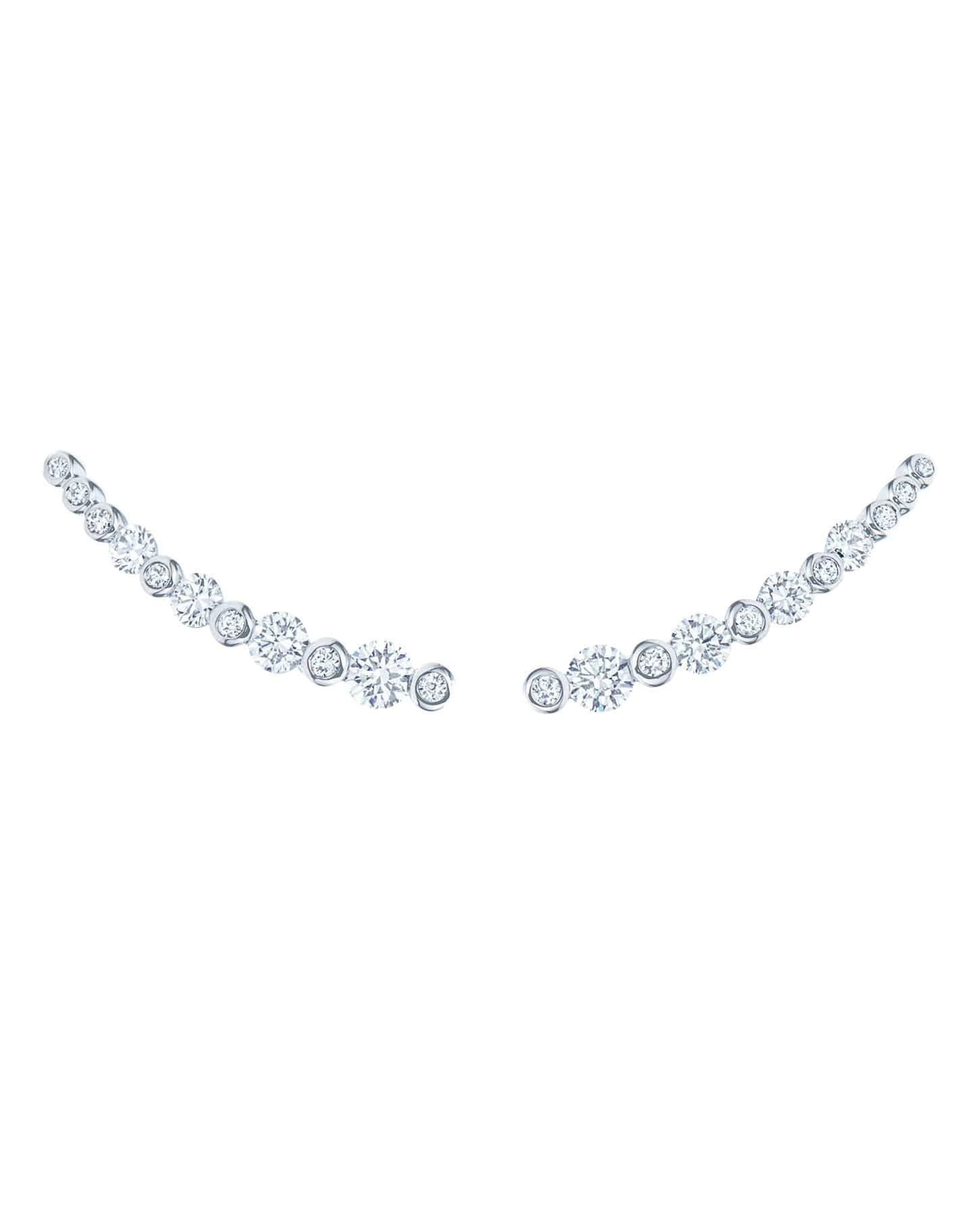 KWIAT-Lyric Diamond Ear Climbers-WHITE GOLD