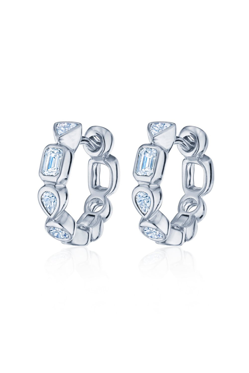 KWIAT-Portofino Petite Hoop Earrings-WHITE GOLD