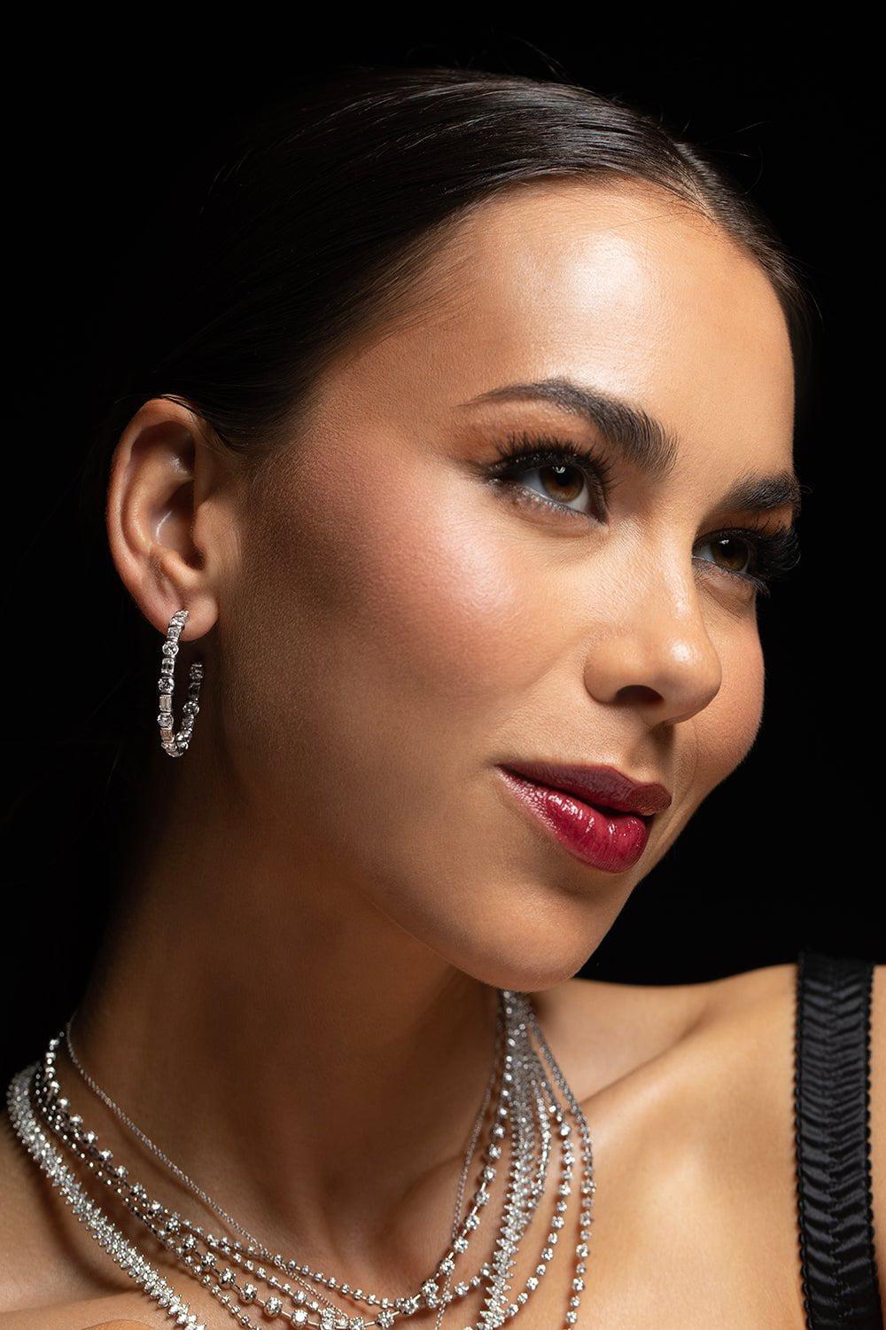 KWIAT-Sonata Hoop Earrings-WHITE GOLD