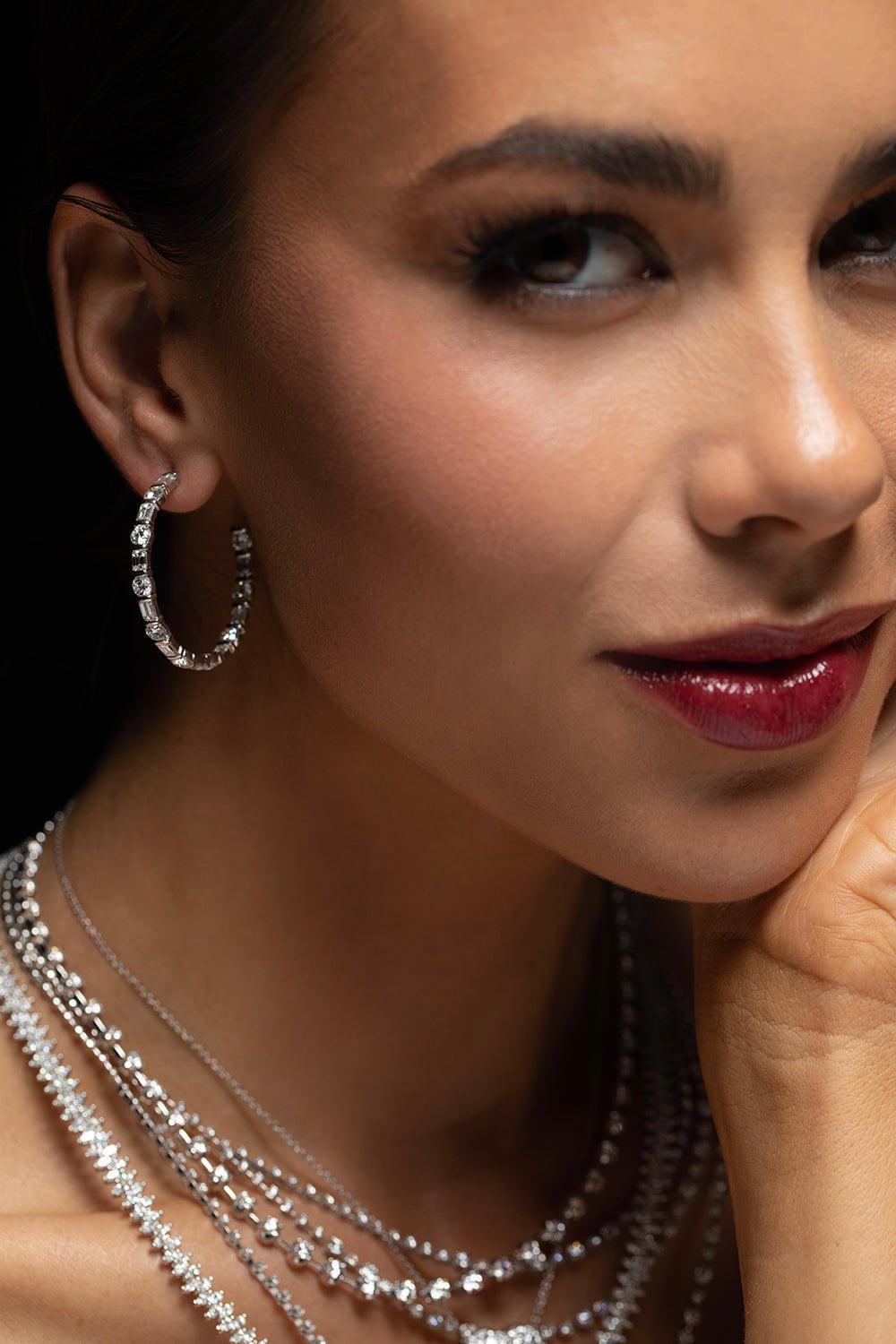 KWIAT-Sonata Hoop Earrings-WHITE GOLD