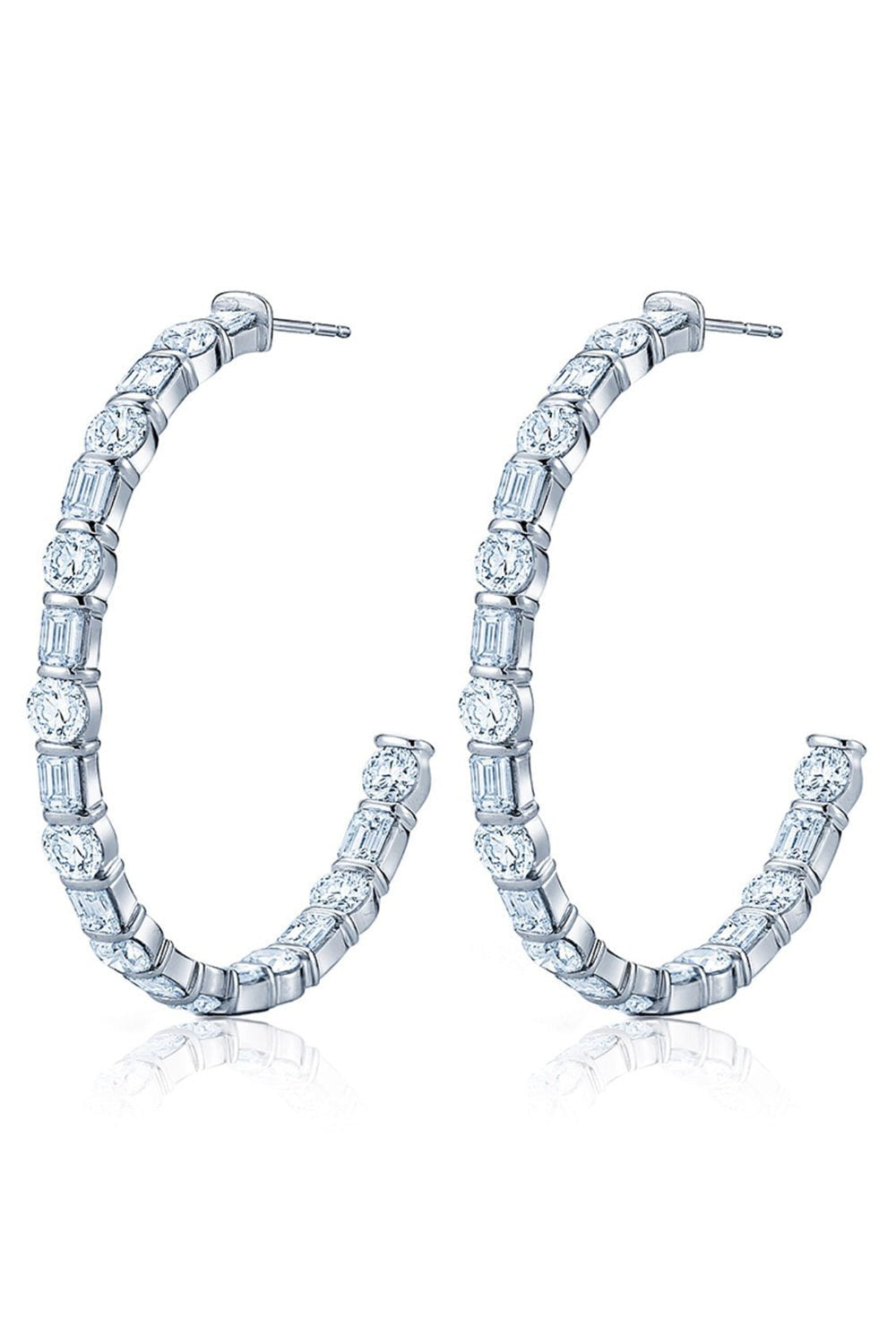 KWIAT-Sonata Hoop Earrings-WHITE GOLD