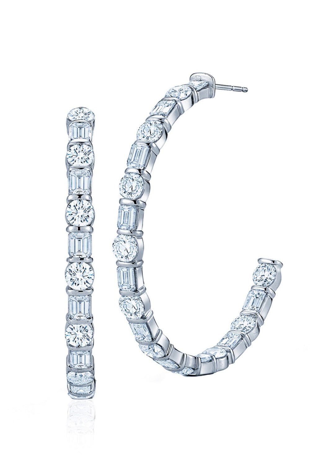 KWIAT-Sonata Hoop Earrings-WHITE GOLD