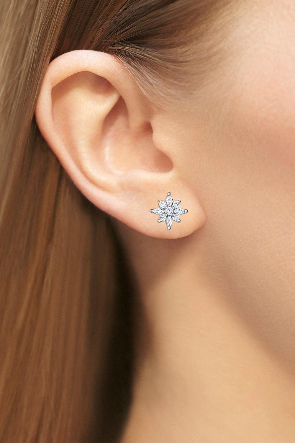 KWIAT-Star Petite Stud Earrings-WHITE GOLD