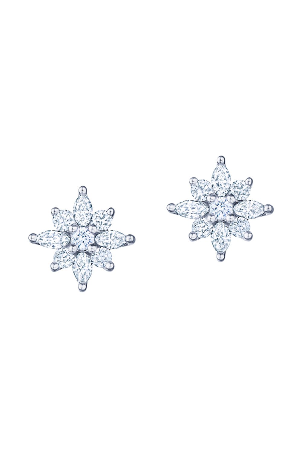 KWIAT-Star Petite Stud Earrings-WHITE GOLD