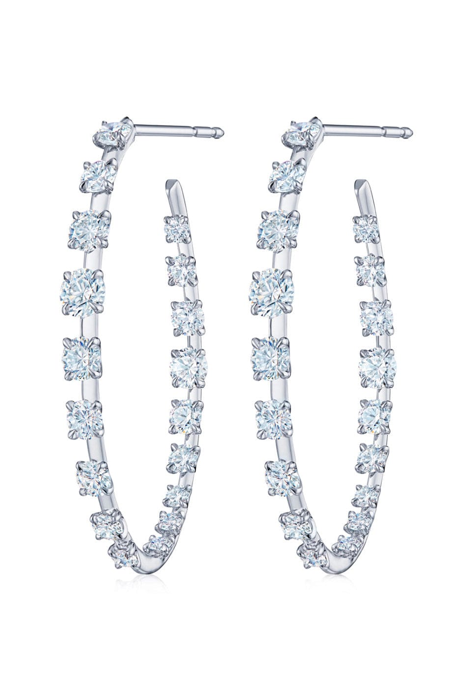 KWIAT-Starry Night Diamond Hoop Earrings-WHITE GOLD