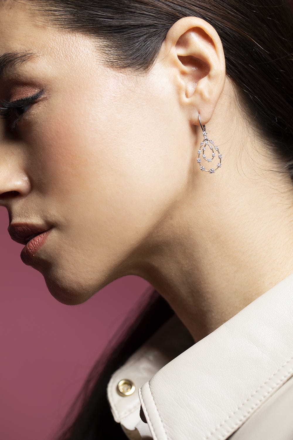 KWIAT-Starry Night Double Teardrop Earrings-WHITE GOLD
