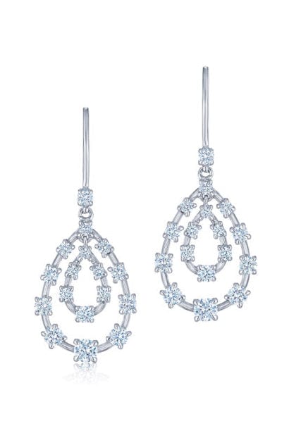KWIAT-Starry Night Double Teardrop Earrings-WHITE GOLD