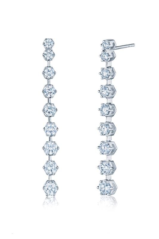 KWIAT-Starry Night Line Drop Earrings-WHITE GOLD