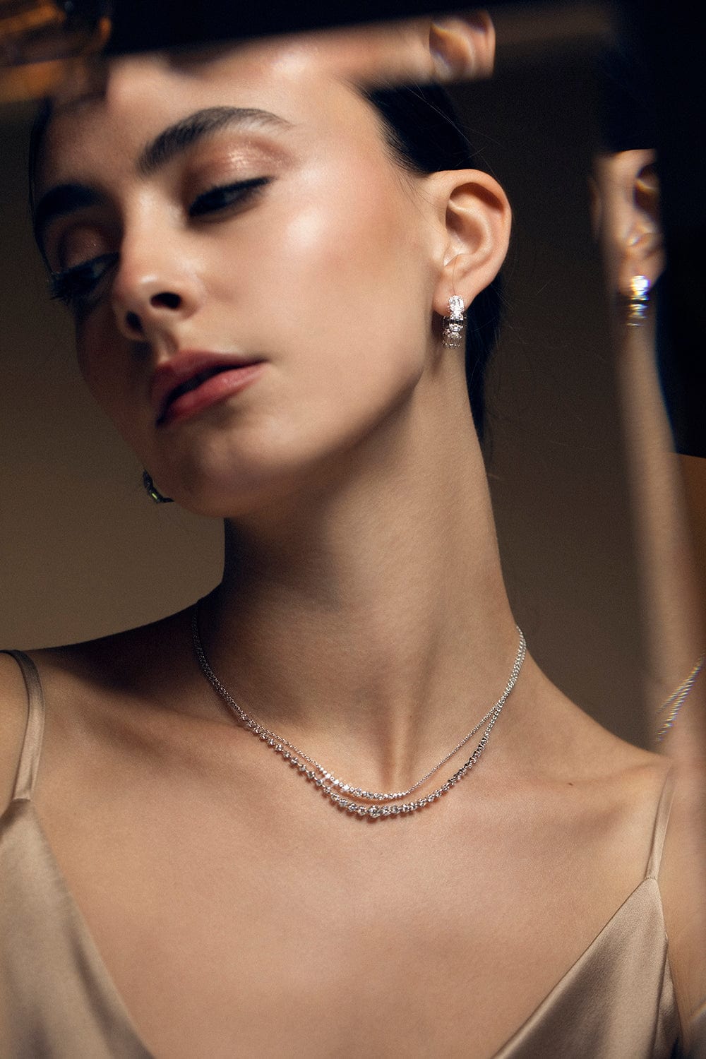 KWIAT-Sunburst Emerald Cut Hoop Earrings - White Gold-WHITE GOLD