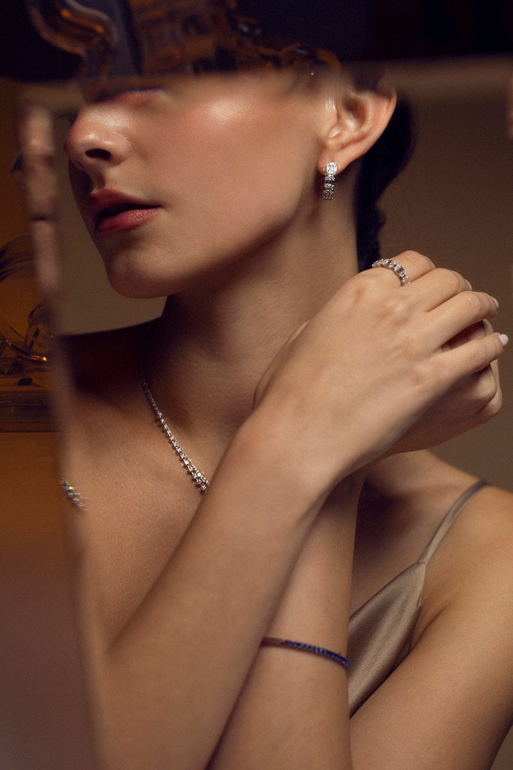 KWIAT-Sunburst Emerald Cut Hoop Earrings - White Gold-WHITE GOLD